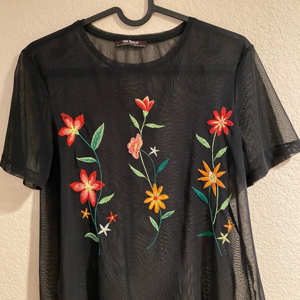 Zara mesh top.